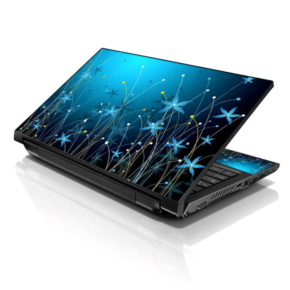LSS 15.6 & 17.3 Inches Laptop Notebook Skin Sticker Decal- Blue Floral